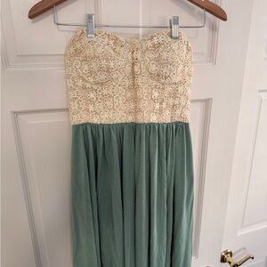 Strapless Lace and Chiffon Dress